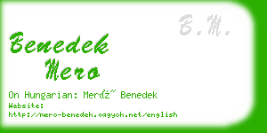 benedek mero business card